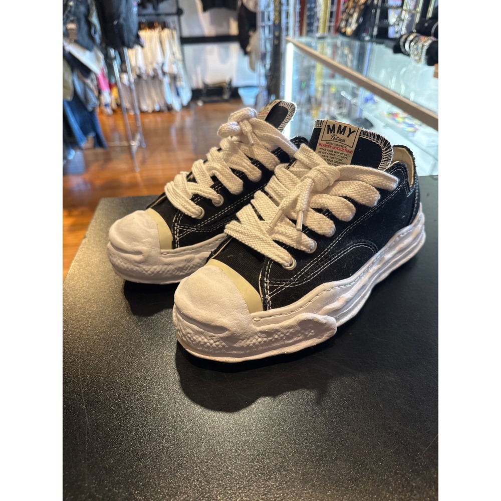 Maison Mihara Yasuhiro Peterson Low Top Black Canvas Chunky Sneakers Mens